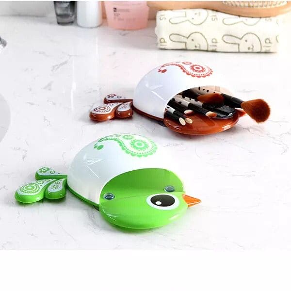 Cartoon Bird Pattern Suction Cup Tooth Brush Holder, Cute Cartoon Sucker Hook Toothbrush Holder, Wall Mounted Pen And Toothpaste Rack, Drain Free Comb Spoons Storage Box Cartoon Bird Pattern Suction Cup Tooth Brush Holder, Cute Cartoon Sucker Hook Toothbrush Holder, Wall Mounted Pen And Toothpaste Rack, Drain Free Comb Spoons Storage Box